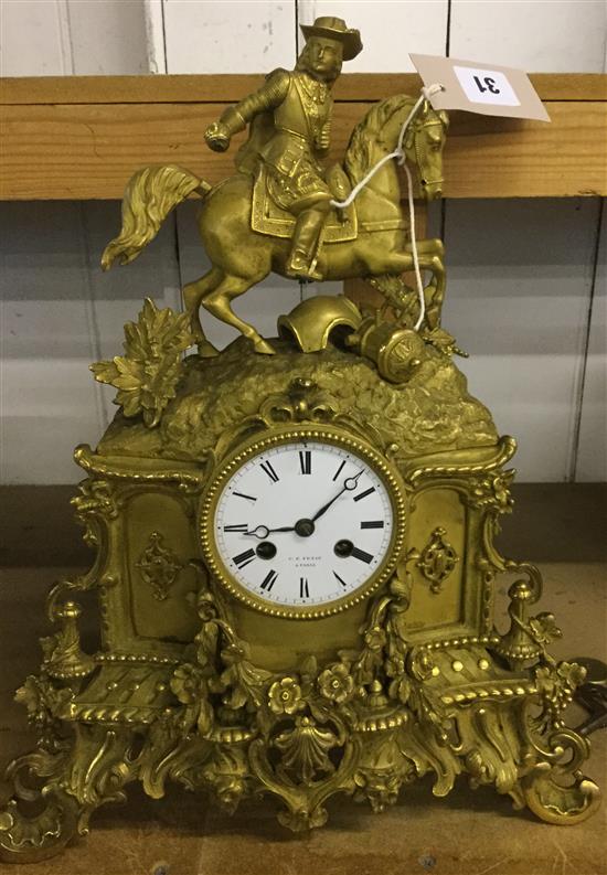 French clock with Cavalier & Horse